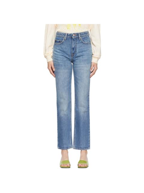 GANNI Blue Swigy Straight Leg Jeans