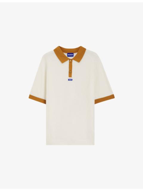 HUGO Branded Short-Sleeved Cotton-Knit Polo Shirt