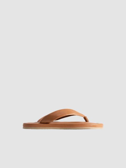 BY FAR Dasha 2.0 Summer Tan Nappa Leather Flip-Flop Sandal