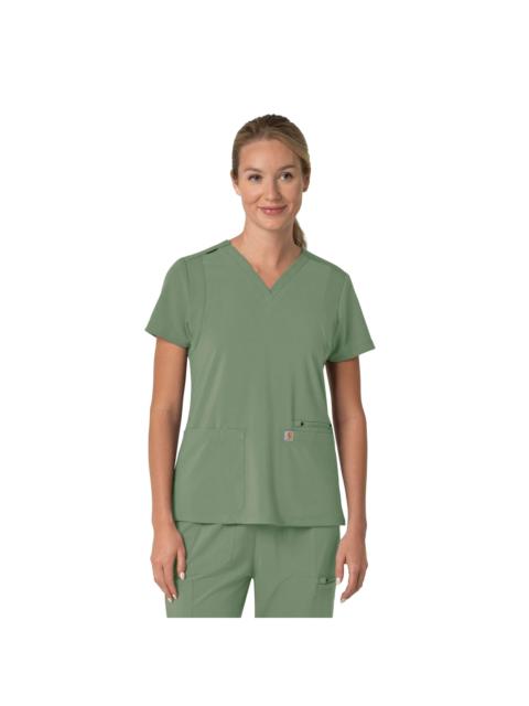Carhartt Women's Force Cross-Flex Flex Panel V-Neck Scrub Top