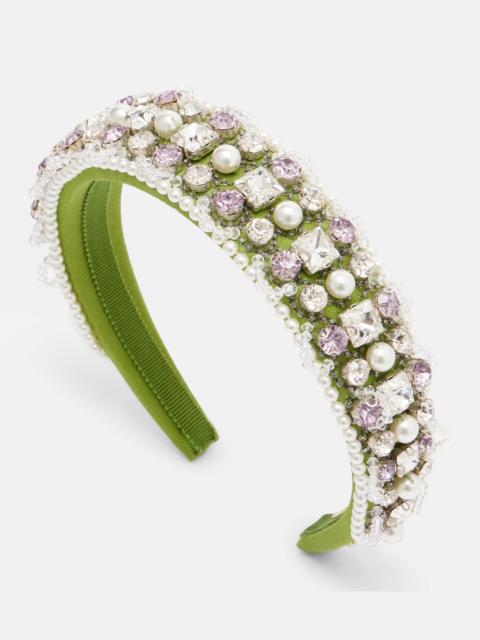Valentino Embellished wool and silk headband