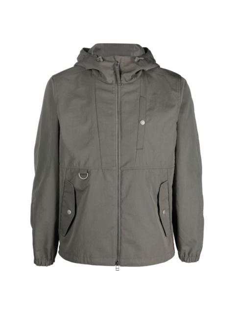 high-neck hooded jacket