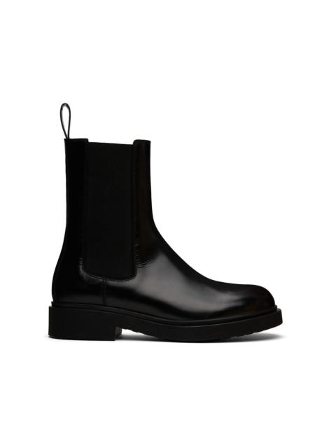 LEGRES Black Boxed Leather Chelsea Boots