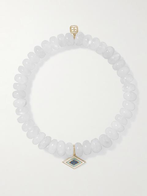 SYDNEY EVAN 14-karat Gold, Enamel, Moonstone And Sapphire Bracelet