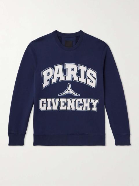 Paris Logo-Embroidered Cotton-Jersey Sweatshirt