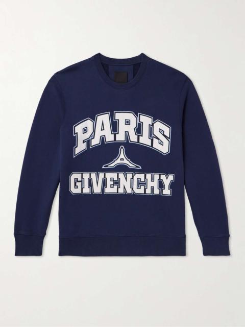 Givenchy Paris Logo-Embroidered Cotton-Jersey Sweatshirt