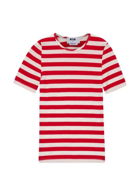MSGM striped short-sleeve top