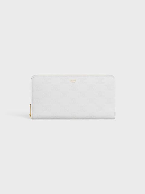 CELINE LARGE ZIPPED WALLET  IN  EMBOSSED SMOOTH CALFSKIN