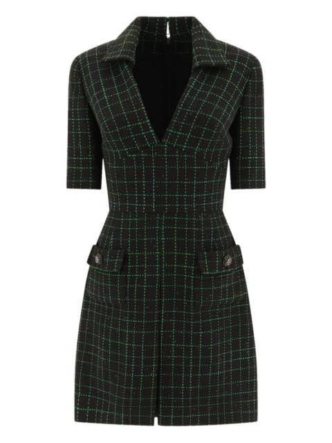 ELIE SAAB check-pattern tweed dress
