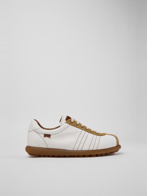 CAMPER Pelotas White Leather and Nubuck Shoes for Men.