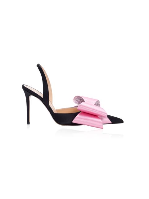 MACH & MACH Le Cadeau Satin Slingback Pumps black