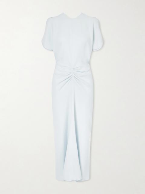 Victoria Beckham Gathered Crepe Midi Dress