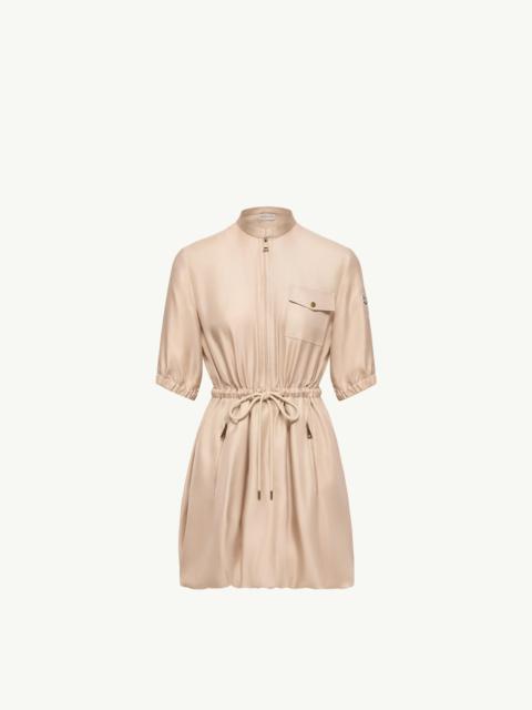Moncler Silk Twill Mini Shirt Dress