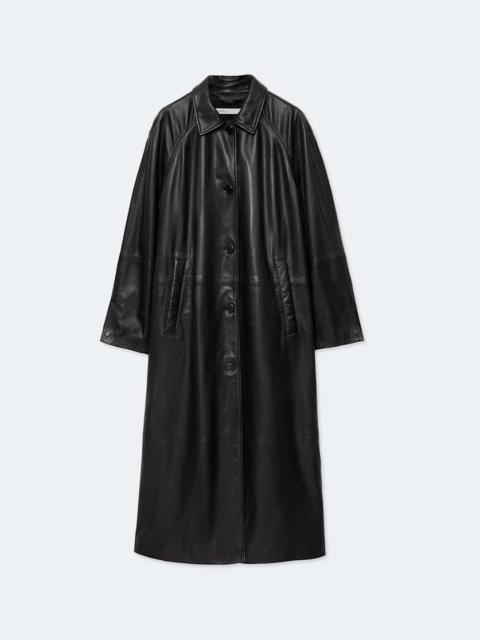 ALLSAINTS ORVILLE OVERSIZED LEATHER COAT