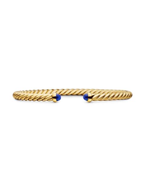 DAVID YURMAN Women's Modern Cablespira Bracelet in 18K Yellow Gold - Light Blue Sapphire