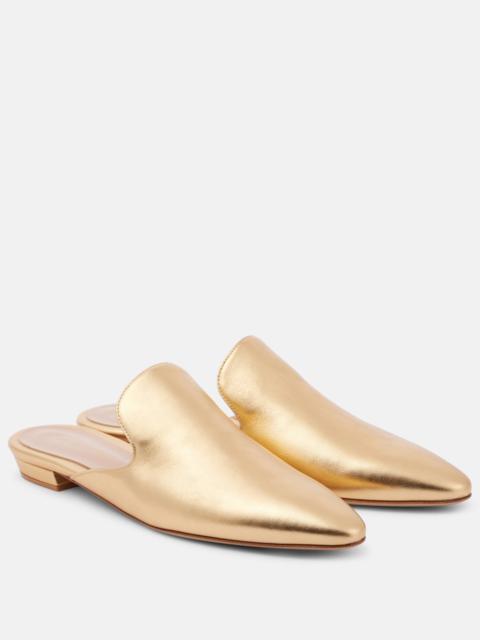 Gianvito Rossi Metallic leather mules