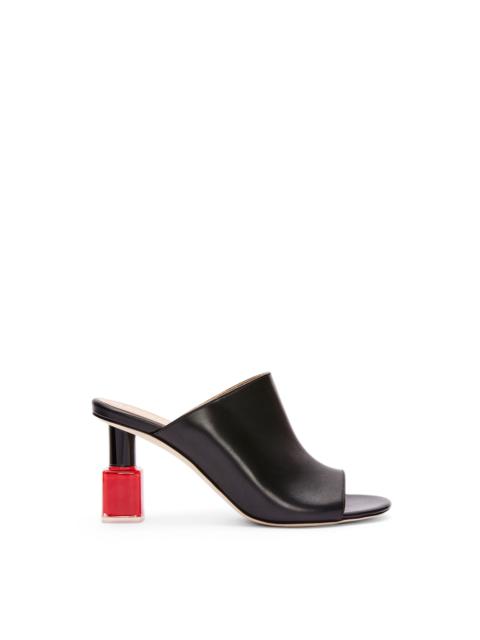 Nail polish mule in calfskin