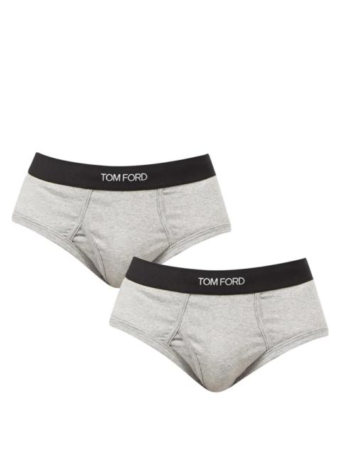 Pack of two cotton-blend jersey briefs