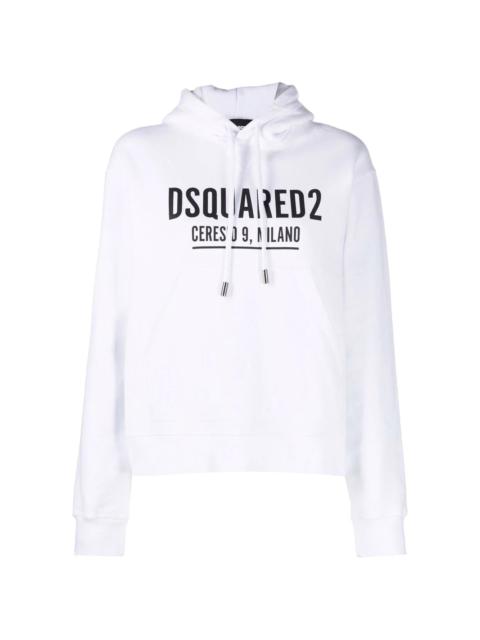 logo-print cotton hoodie