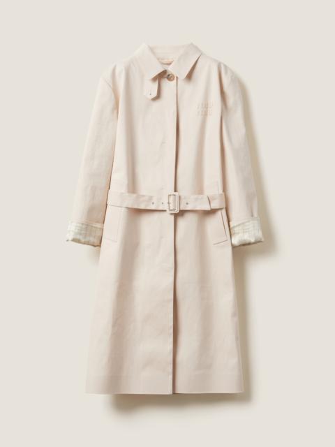 Miu Miu Single-breasted double cotton raincoat