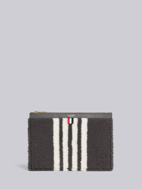 Thom Browne Curly Merino Shearling 4-Bar Small Document Holder