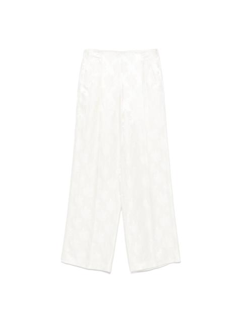FENDI floral-jacquard trousers