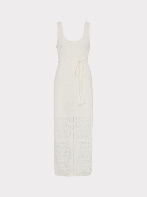 MILLY Bubble Pointelle Knit Midi Dress