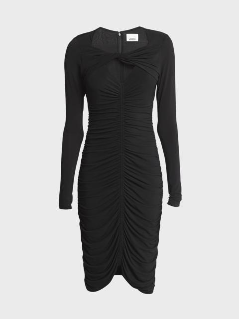 Volgane Ruched Jersey Long-Sleeve Dress