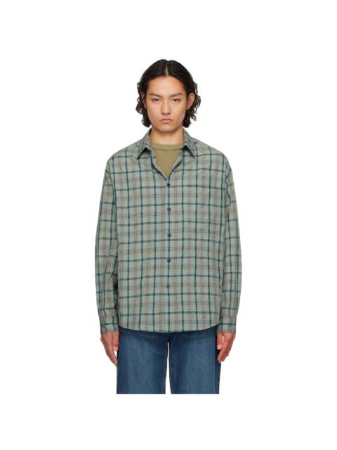 SOLID HOMME Green Crease Check Shirt