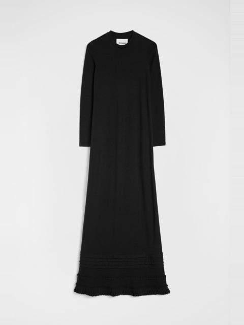 Jil Sander Wool Jersey Ruffle Dress
