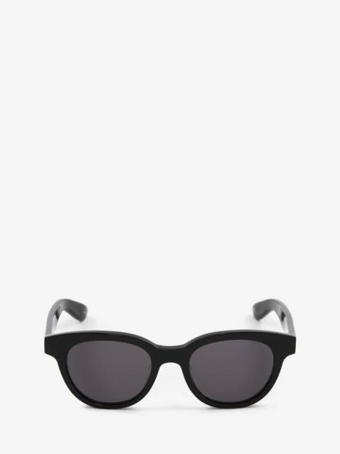 McQueen Angled Pantos Sunglasses in Black