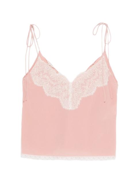 Valentino lace-trim tank top