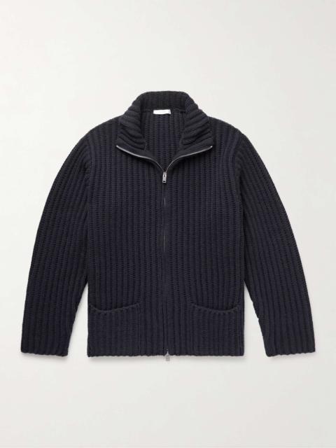 Malen Ribbed Cashmere Zip-Up Cardigan