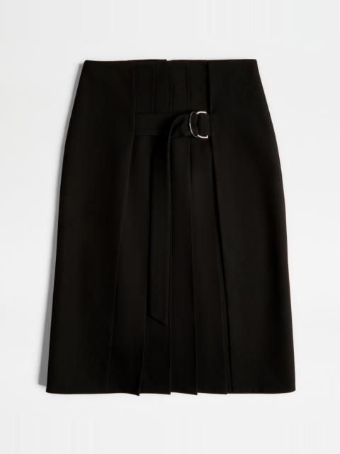 Tod's SKIRT IN WOOL - BLACK