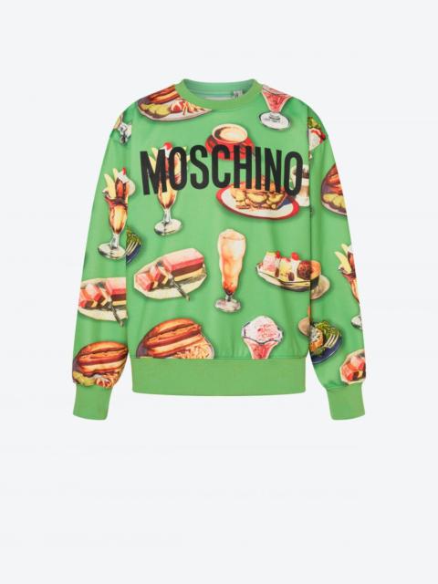 Moschino FOOD PRINT COTTON BLEND SWEATSHIRT