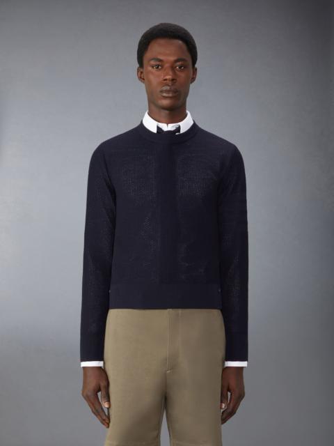 Thom Browne Wool Crepe 4-Bar Relaxed Fit Pullover