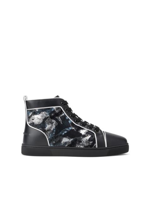 graphic-print leather boots
