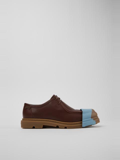 CAMPER Junction Brown Leather Shoes for Men.
