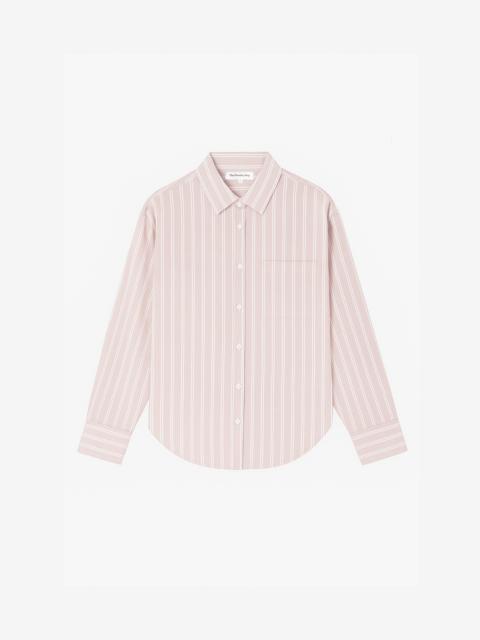 The Frankie Shop Oana Cotton Padded Shirt - Pink/White Stripes