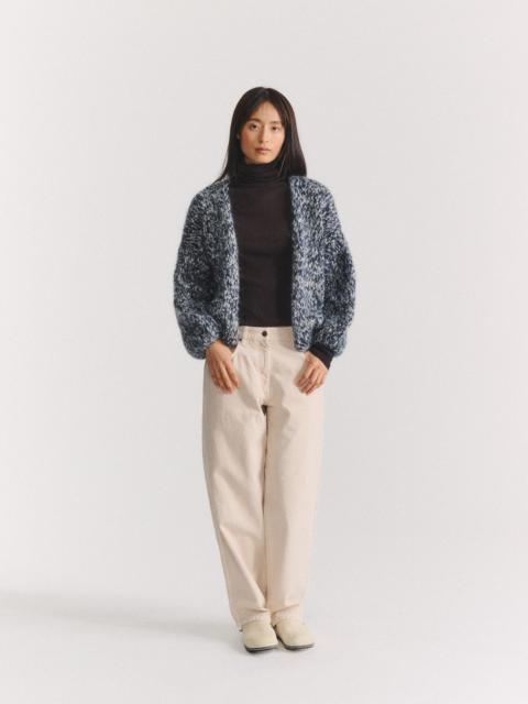 CASEY/CASEY SHORT CARDIGAN - NAVY/PORCELAIN