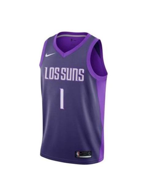 Nike 나이키 NBA City Version Phoenix Suns Devin Booker 1 레트로 농구 저지 조끼 자주색 912143-566