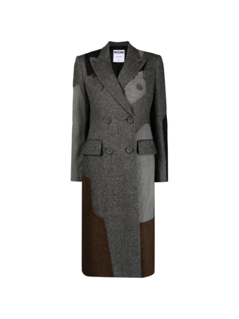 Moschino patchwork-design wool coat