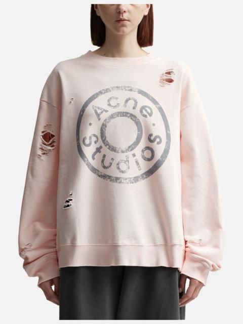 Acne Studios LOGO PRINT DISTRESSED SWEATER