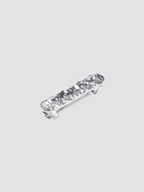 LELET NY Women's Hammered Silvertone Bar Barrette - Silver