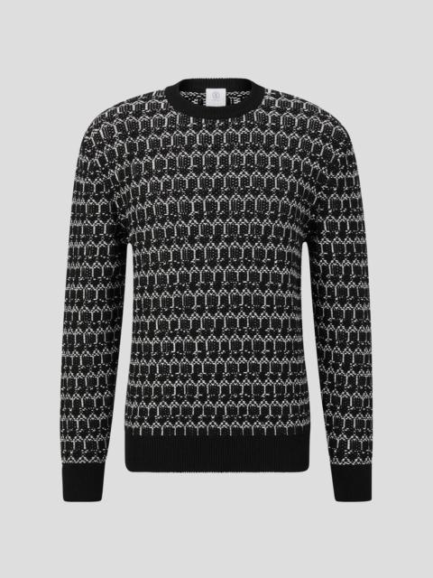 BOGNER Craig Knitted pullover in Black/White