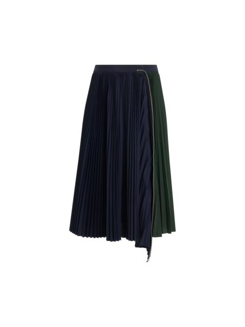sacai Cotton Zipper Skirt in Navy