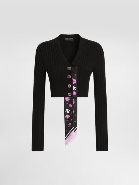 Dolce & Gabbana Wool cardigan with offset rib