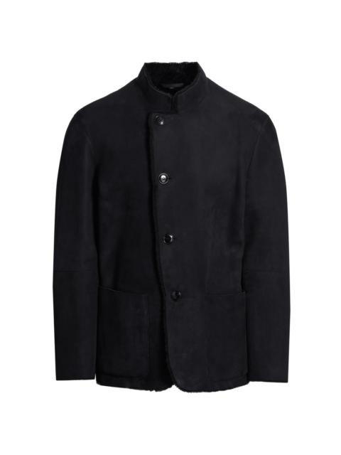 GIORGIO ARMANI Men's Suede Shearling Jacket - Navy