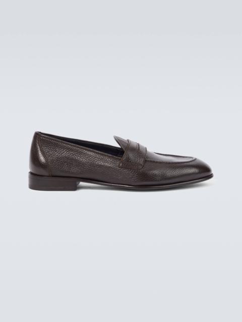 Brioni Grained leather loafers