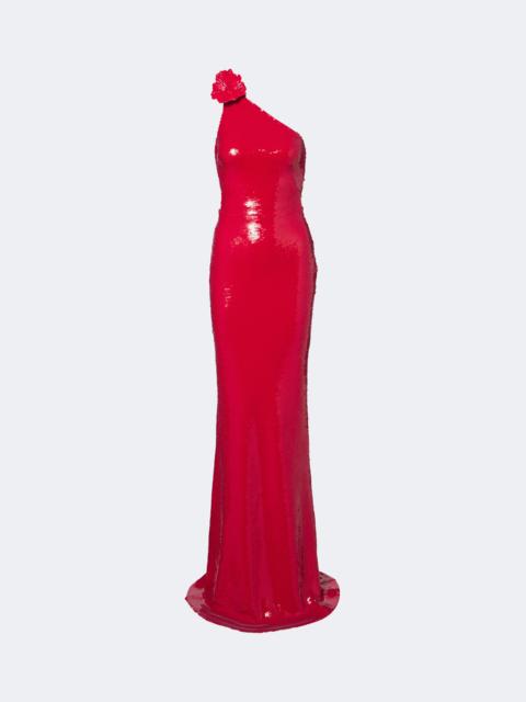 David Koma Sequined one-shoulder gown